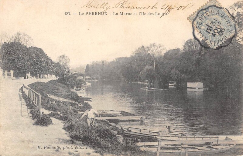 Carte postale ancienne Le Perreux - La Marne Et Ile Des Loups