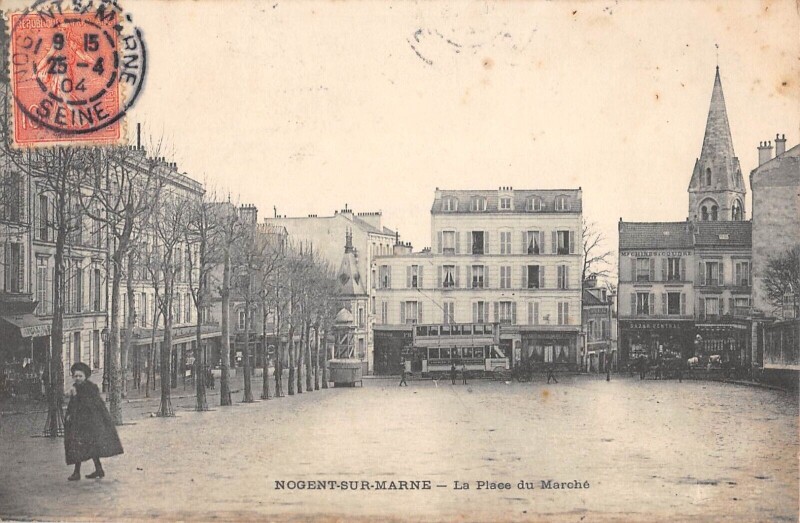 Carte postale ancienne Nogent Sur Marne - Place Du Marche à Nogent-sur-Marne