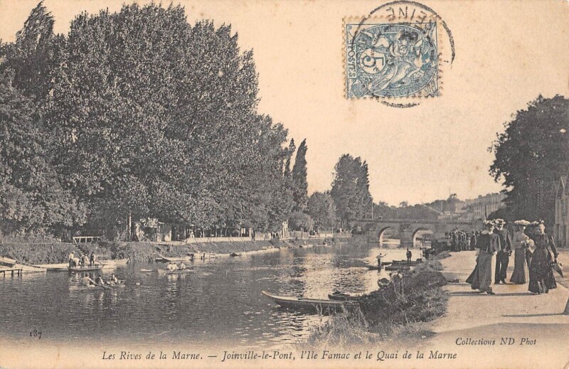 Carte postale ancienne Joinville Le Pont - L'Ile Famac - Quai De Marne à Joinville-le-Pont