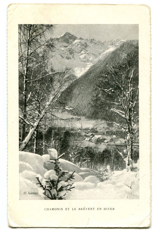 Carte postale ancienne Haute-Savoie Chamonix et le Brévent en hiver