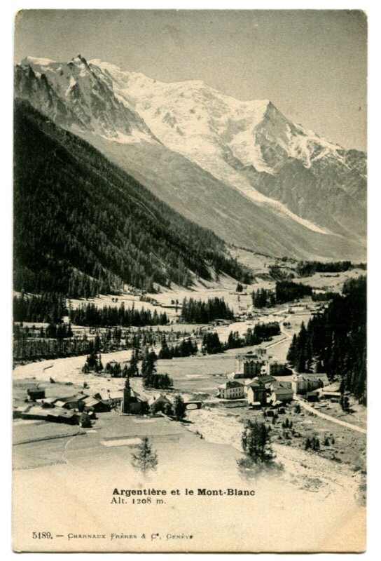 Carte postale ancienne Haute-Savoie Argentière et Mont-Blanc