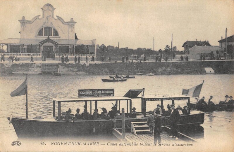 Carte postale ancienne Nogent Sur Marne - Canot Automobile Faisant Le Service D'Excursion à Nogent-sur-Marne