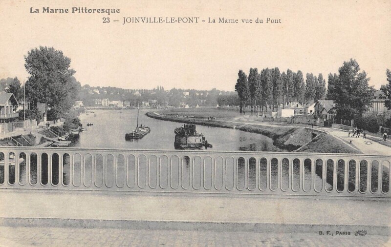 Carte postale ancienne Joinville Le Pont - La Marne Vue Du Pont à Joinville-le-Pont