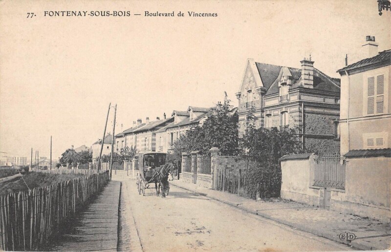 Carte postale ancienne Fontenay Sous Bois - Boulevard De Vincennes à Fontenay-sous-Bois