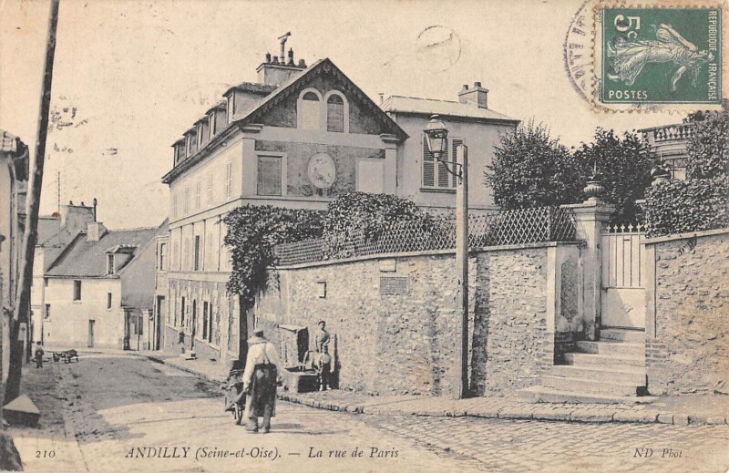Carte postale ancienne Andilly - La Rue De Paris à Andilly