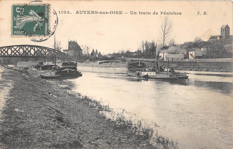 Carte postale ancienne Auvers Sur Oise / Train De Peniches à Auvers-sur-Oise