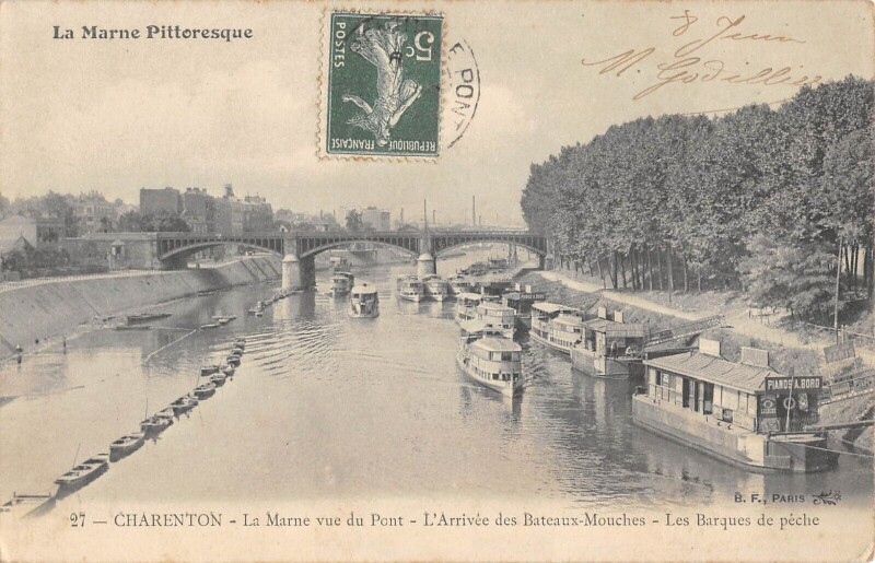 Carte postale ancienne Charenton - L'Arrivee Des Bateaux Mouches - Les Barques De Peche