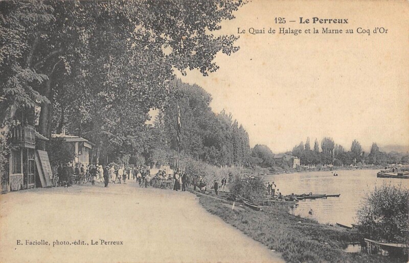 Carte postale ancienne Le Perreux - Le Quai Du Halage Et La Marne Au Coq D'Or