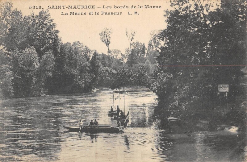 Carte postale ancienne Saint Maurice - La Marne Et Le Passeur à Saint-Maurice