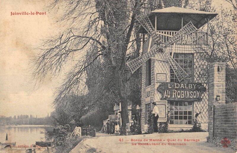 Carte postale ancienne Joinville Le Pont - Bords De Marne - Quai Du Barrage - Restaurant De Robi à Joinville-le-Pont
