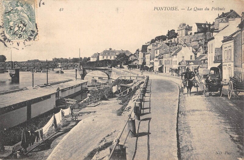 Carte postale ancienne Pontoise - Quai Du Ponthuis à Pontoise