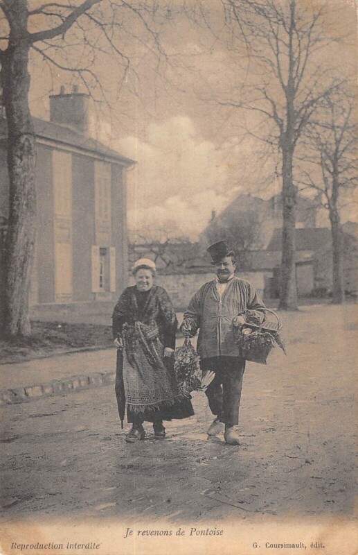 Carte postale ancienne Je Revenons De Pontoise à Pontoise