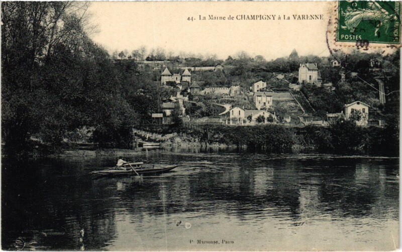 Carte postale ancienne Champigny-sur-Marne La Marne de Champigny a La Varenne à Champigny-sur-Marne