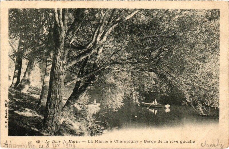 Carte postale ancienne Champigny-sur-Marne La Marne - Berge de la Rive Gauche à Champigny-sur-Marne