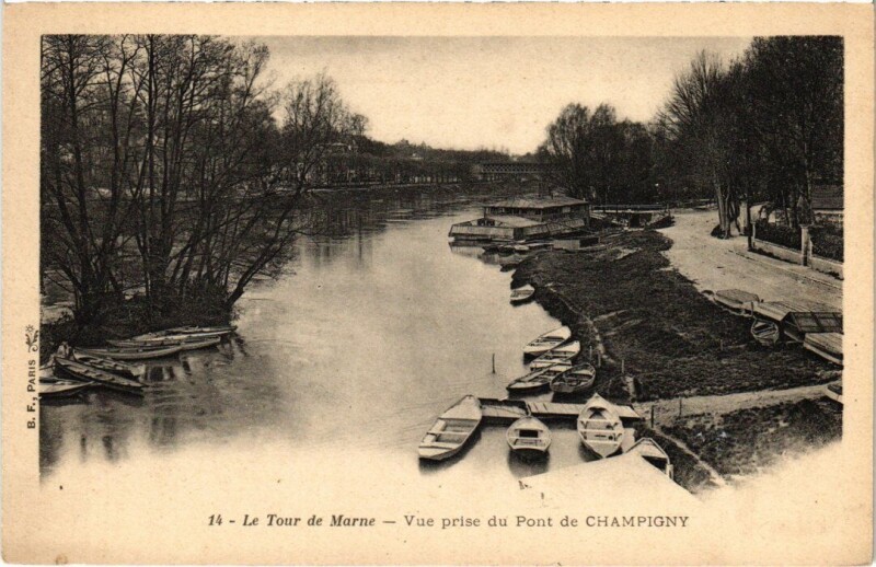 Carte postale ancienne Champigny-sur-Marne Marne - Vue prise du Pont à Champigny-sur-Marne