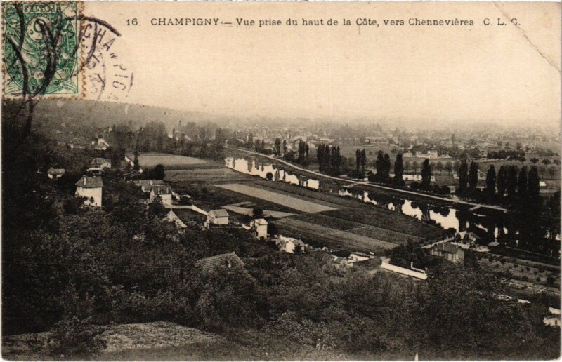 Carte postale ancienne Champigny-sur-Marne Vue prise du Haut de la Cote à Champigny-sur-Marne