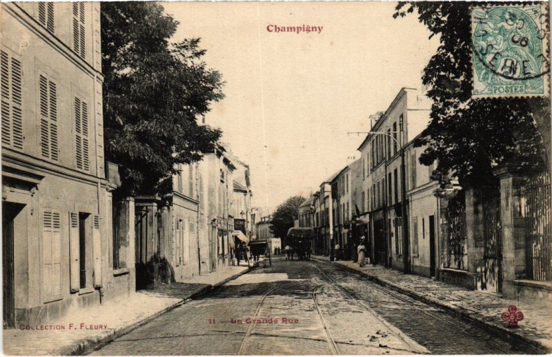 Carte postale ancienne Champigny-sur-Marne La Grande Rue à Champigny-sur-Marne
