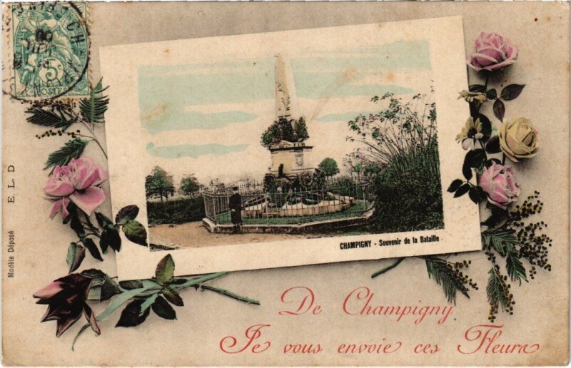 Carte postale ancienne Champigny-sur-Marne Monument à Champigny-sur-Marne