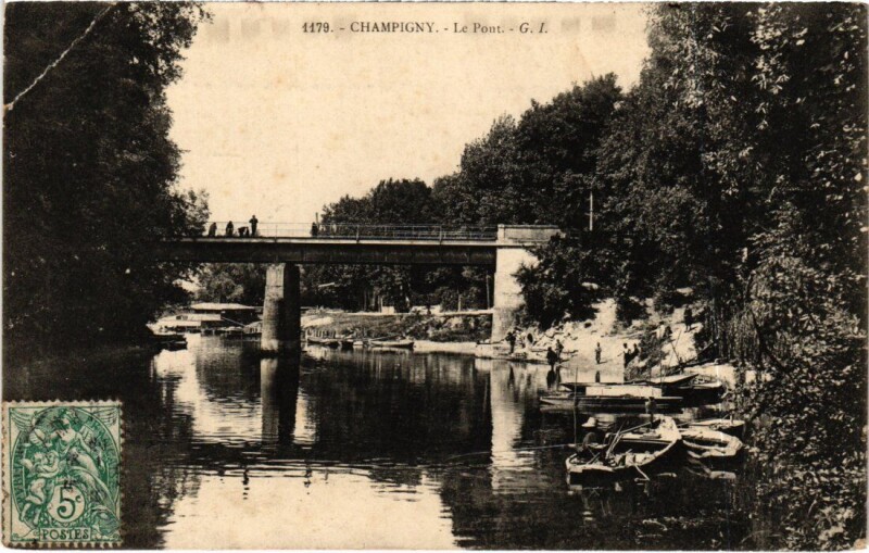 Carte postale ancienne Champigny-sur-Marne Le Pont à Champigny-sur-Marne
