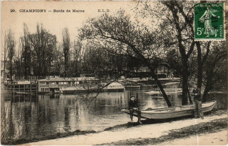 Carte postale ancienne Champigny-sur-Marne Bords de Marne à Champigny-sur-Marne