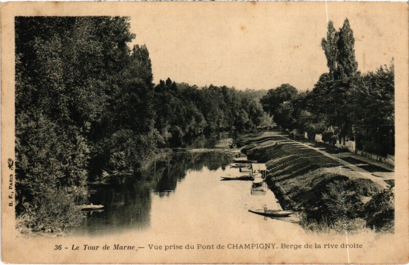 Carte postale ancienne Champigny-sur-Marne Marne - Vue prise du Pont à Champigny-sur-Marne