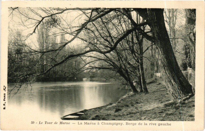 Carte postale ancienne Champigny-sur-Marne La Marne - Berge de la Rive Gauche à Champigny-sur-Marne