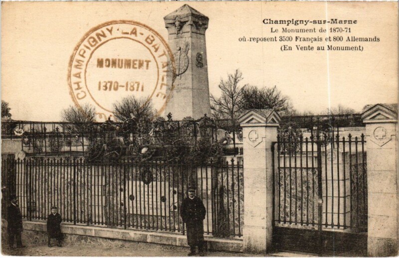 Carte postale ancienne Champigny-sur-Marne Le Monument à Champigny-sur-Marne