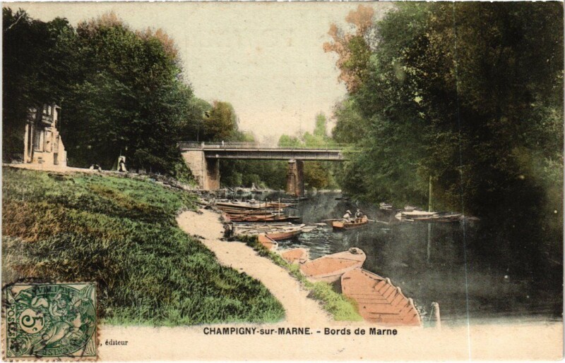 Carte postale ancienne Champigny-sur-Marne Bords de Marne à Champigny-sur-Marne