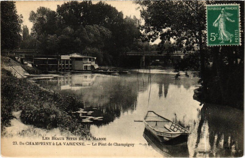 Carte postale ancienne Champigny-sur-Marne Le Pont à Champigny-sur-Marne