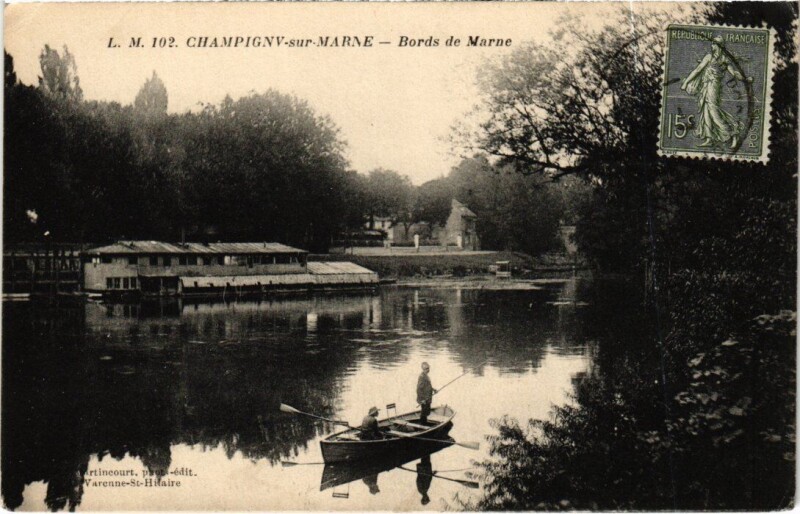 Carte postale ancienne Champigny-sur-Marne Bords de Marne à Champigny-sur-Marne
