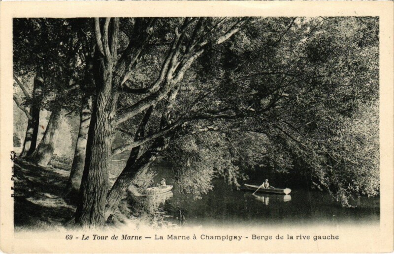 Carte postale ancienne Champigny-sur-Marne La Marne - Berge de la Rive Gauche à Champigny-sur-Marne
