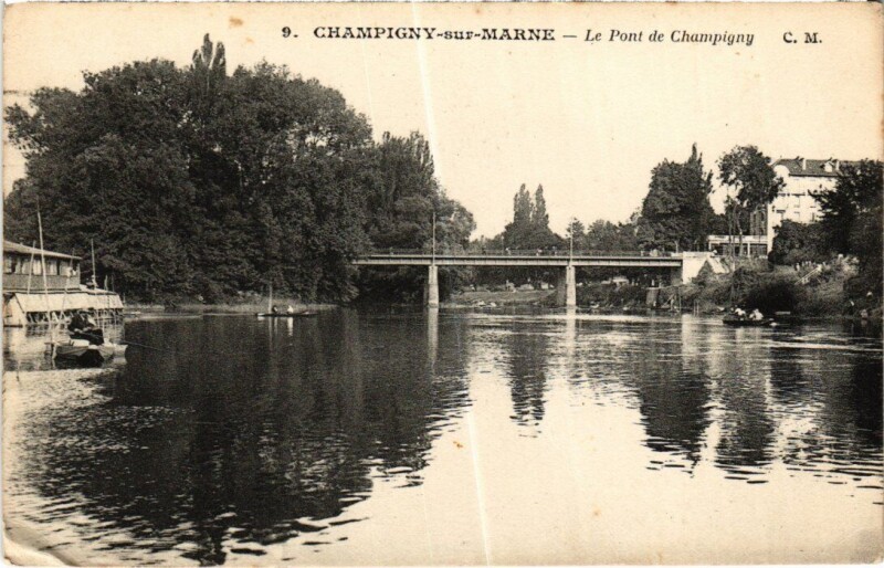 Carte postale ancienne Champigny-sur-Marne Le Pont à Champigny-sur-Marne