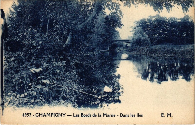 Carte postale ancienne Champigny-sur-Marne Les Bords de la Marne - Dans les Iles à Champigny-sur-Marne