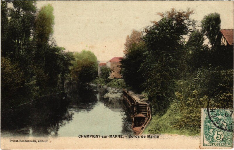 Carte postale ancienne Champigny-sur-Marne Bords de Marne à Champigny-sur-Marne
