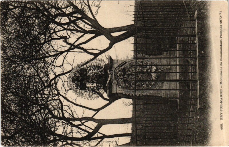 Carte postale ancienne Bry-sur-Marne Monument du Commandant Podenas 1870-71 à Bry-sur-Marne