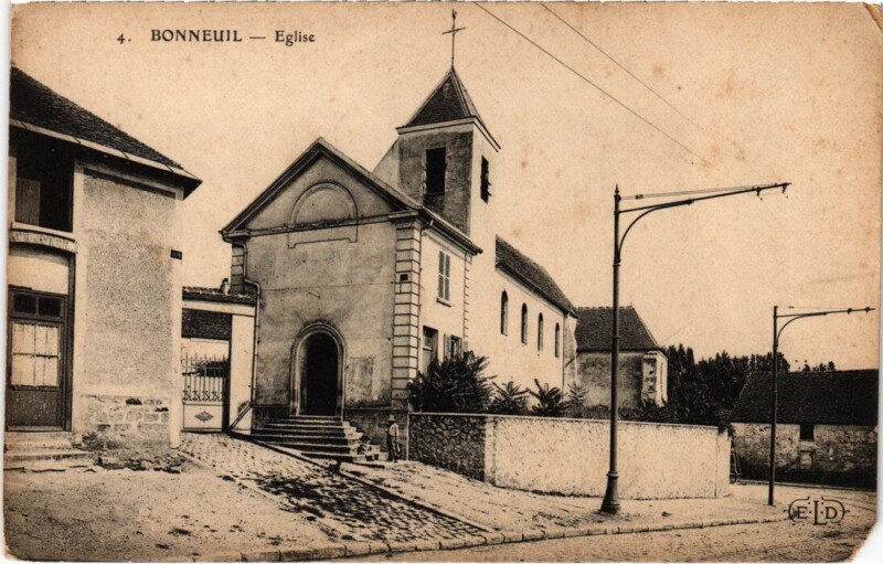 Carte postale ancienne Bonneuil-sur-Marne Eglise à Bonneuil-sur-Marne