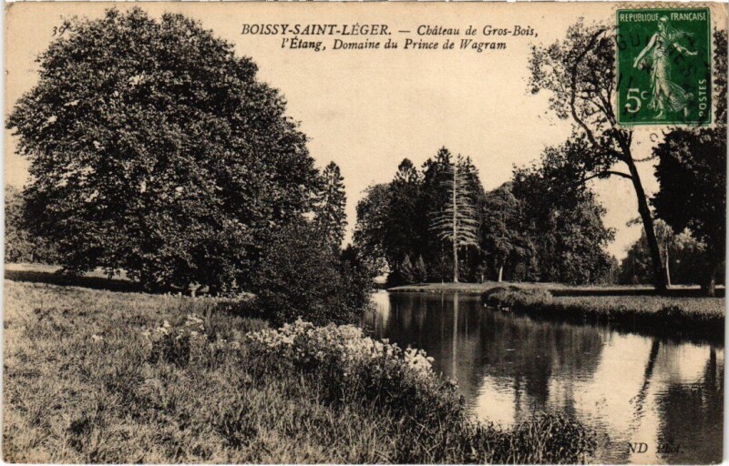 Carte postale ancienne Boissy-Saint-Leger Chateau de Grosbois - Etang