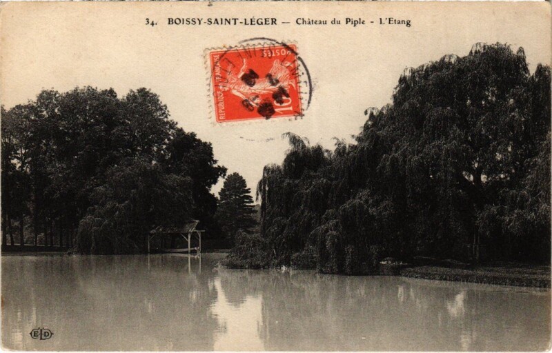 Carte postale ancienne Boissy-Saint-Leger Chateau du Piple - Etang