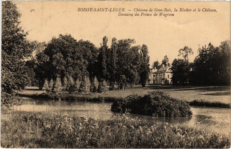 Carte postale ancienne Boissy-Saint-Leger Chateau de Grosbois - Riviere et Chateau