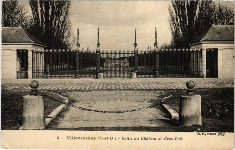 Carte postale ancienne Villecresnes Grille du Chateau de Grosbois à Villecresnes