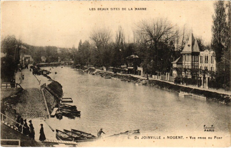 Carte postale ancienne Joinville-le-Pont Nogent-sur-Marne - Vue prise du Pont à Joinville-le-Pont