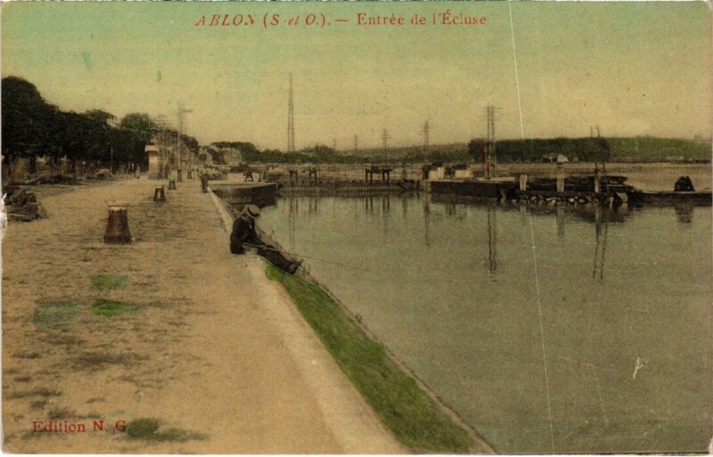 Carte postale ancienne Ablon-sur-Seine Entree de l'Ecluse à Ablon-sur-Seine