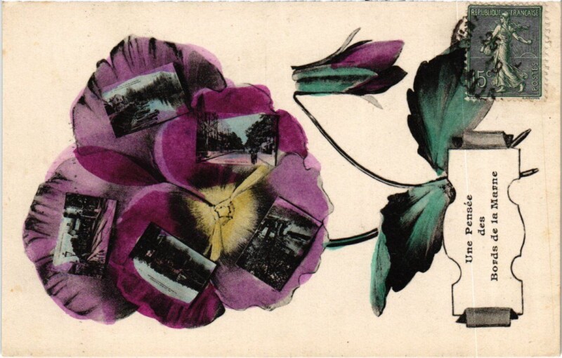 Carte postale ancienne Une Pensee des Bords de la Marne