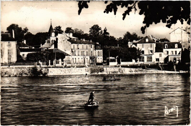 Carte postale ancienne Ablon-sur-Seine Quartier de l'Eglise à Ablon-sur-Seine