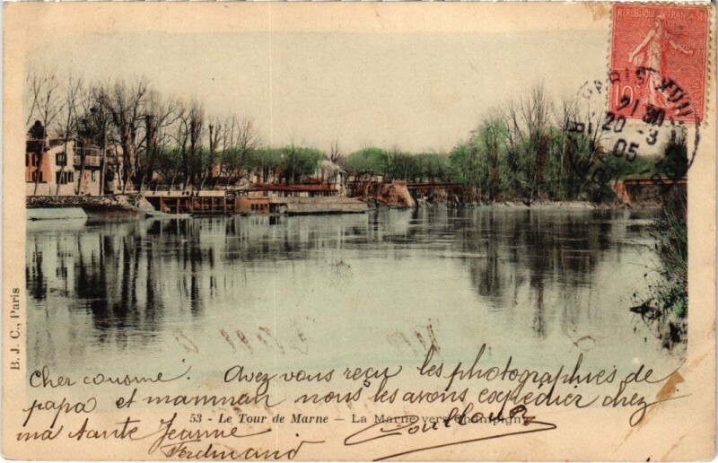 Carte postale ancienne Champigny-sur-Marne Le Marne vers Champigny à Champigny-sur-Marne