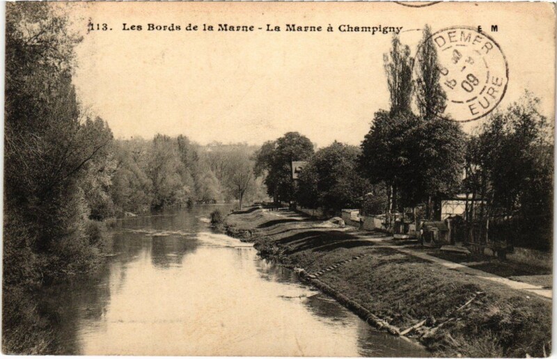 Carte postale ancienne Champigny-sur-Marne La Marne a Champigny à Champigny-sur-Marne