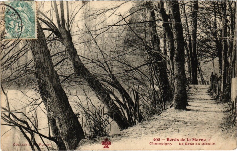 Carte postale ancienne Champigny-sur-Marne Bords de la Marne - Le Bras du Moulin à Champigny-sur-Marne