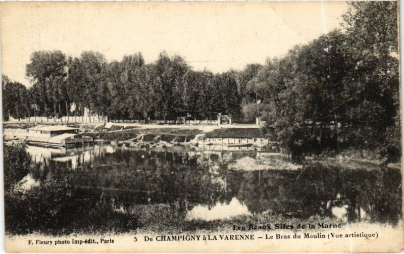 Carte postale ancienne Champigny-sur-Marne La Marne - Le Bras du Moulin à Champigny-sur-Marne