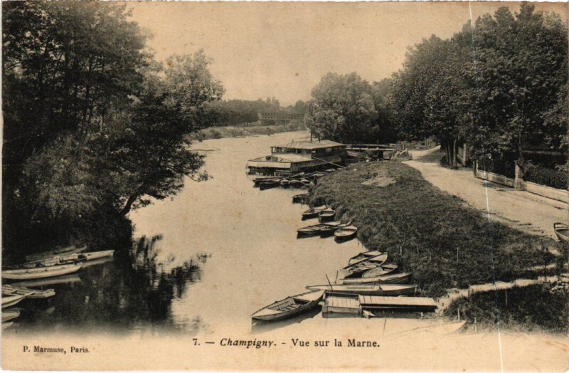 Carte postale ancienne Champigny-sur-Marne Vue sur la Marne à Champigny-sur-Marne
