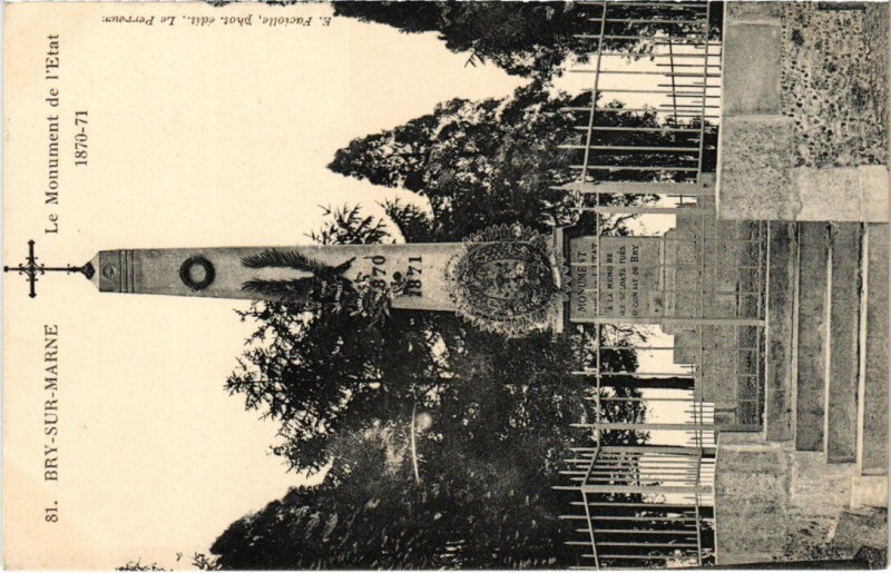 Carte postale ancienne Bry-sur-Marne Le Monument de l'Etat à Bry-sur-Marne